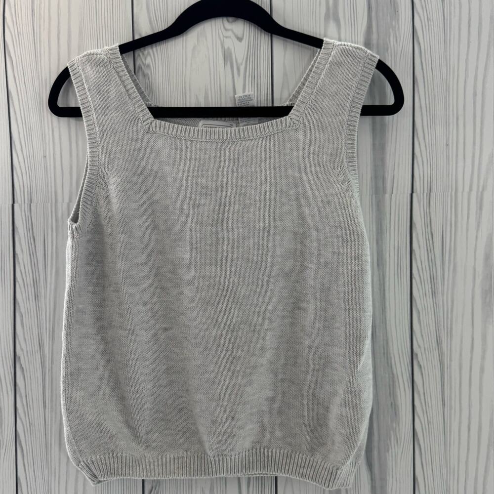 Vintage Y2K JEANNE PIERRE Pullover Sweater Vest Tank Gray Medium